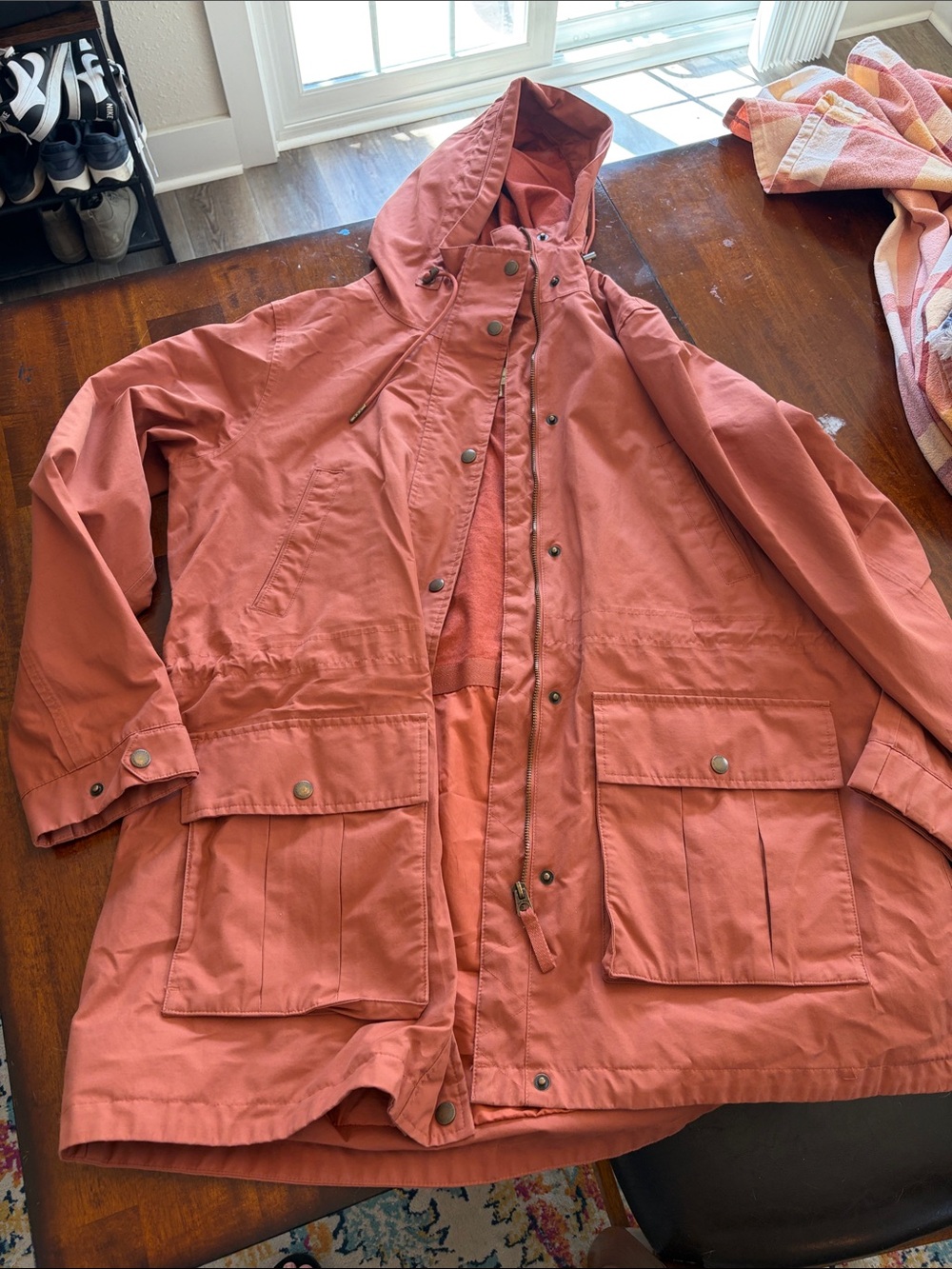 Women’s Hooded Utility Jacket in Rust